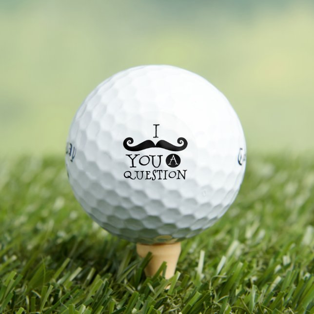 Black Mustache Humor Golf Balls (Insitu Tee)