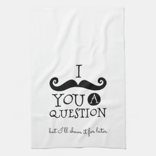 Black Mustache Humor Kitchen Towel