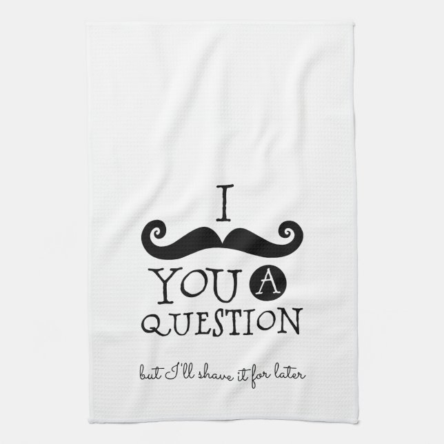 Black Mustache Humor Kitchen Towel (Vertical)