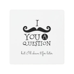 Black Mustache Humor Metal Print