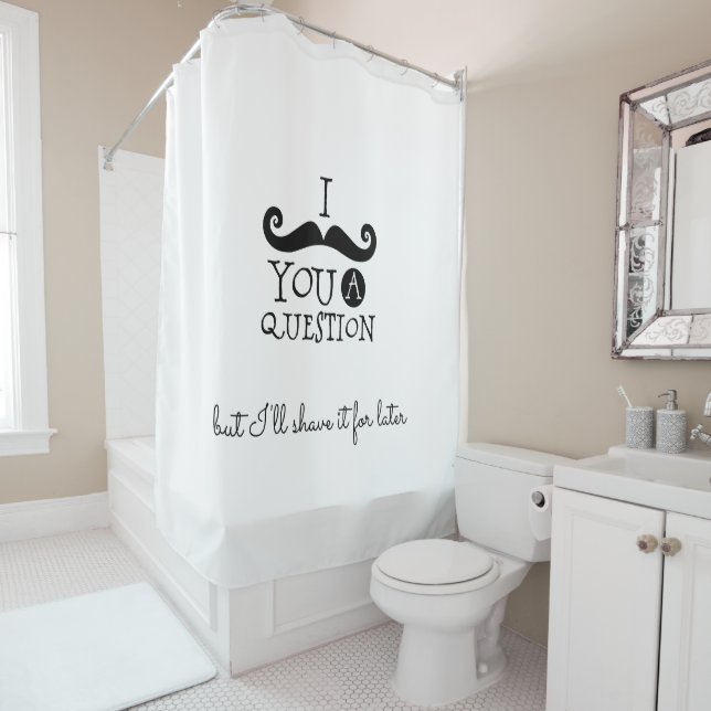 Black Mustache Humor Shower Curtain (In Situ)