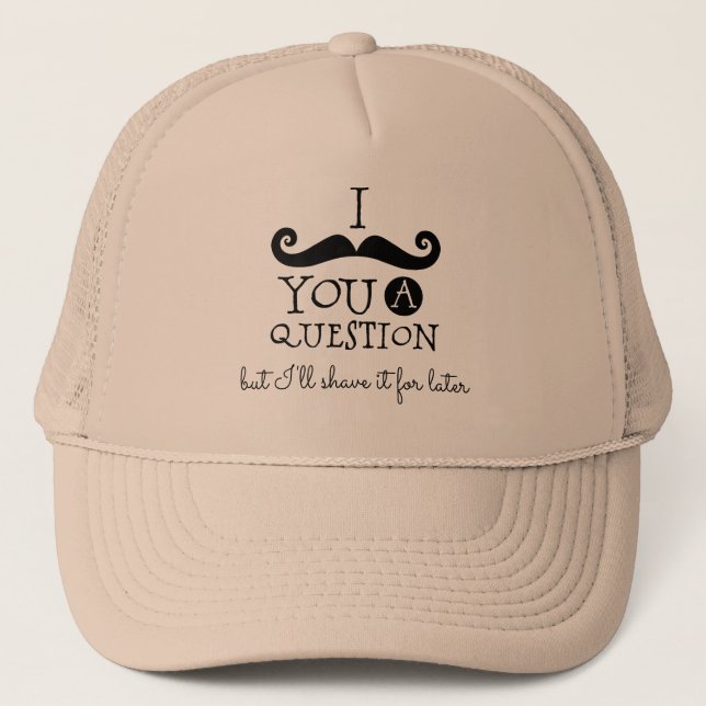 Black Mustache Humor Trucker Hat (Front)