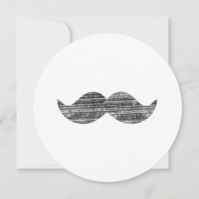 Black Mustache Invitation (Front)
