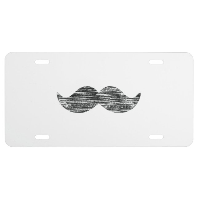 Black Mustache License Plate (Front)