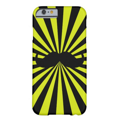 Black Mustache Lime Sun Rays Background Barely There iPhone 6 Case