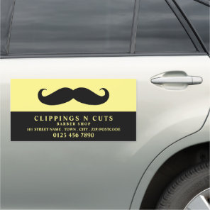 Black Mustache, Men's Barbers Car Magnet