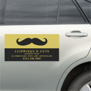 Black Mustache, Men's Barbers Car Magnet