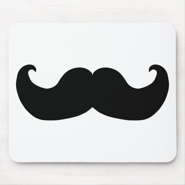 Black Mustache Mouse Pad (Front)