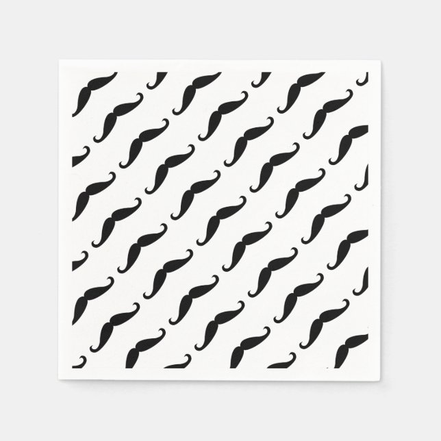 Black mustache napkins (Front)