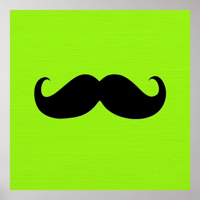Black Mustache on Green Background Poster (Front)