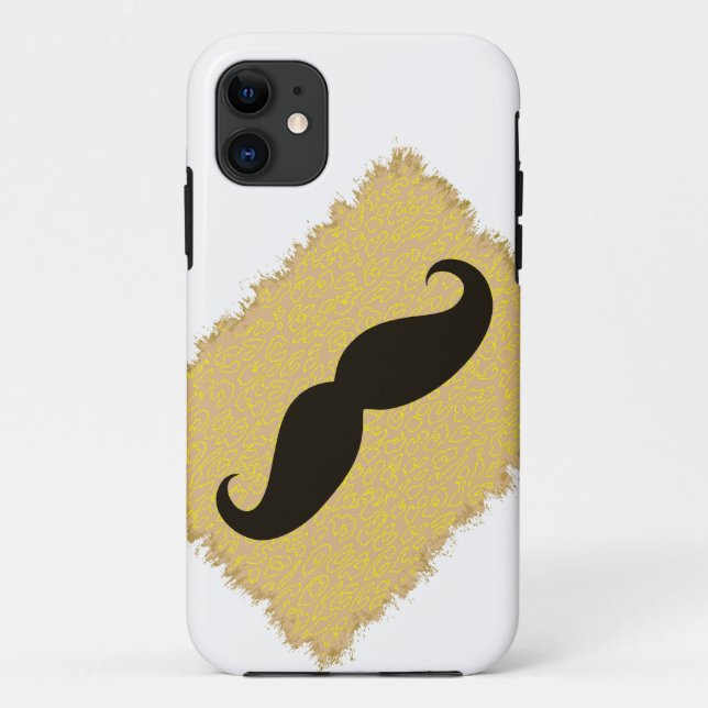 Black Mustache on leopard skin Case-Mate iPhone Case (Back)