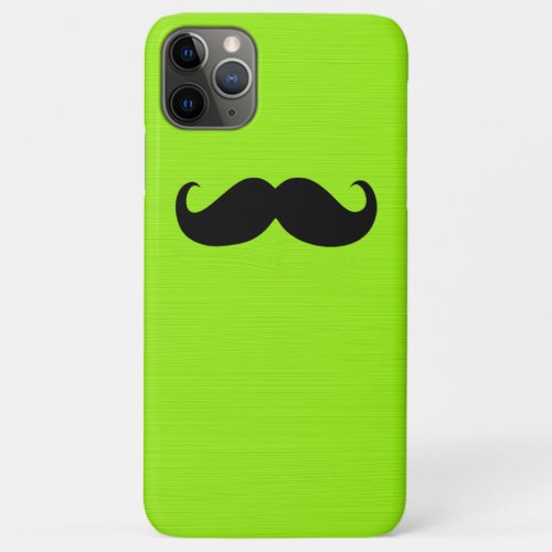Black Mustache on Lime Background iPhone 11 Pro Max Case