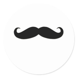 Black Mustache or Black Moustache for Fun Gifts Classic Round Sticker