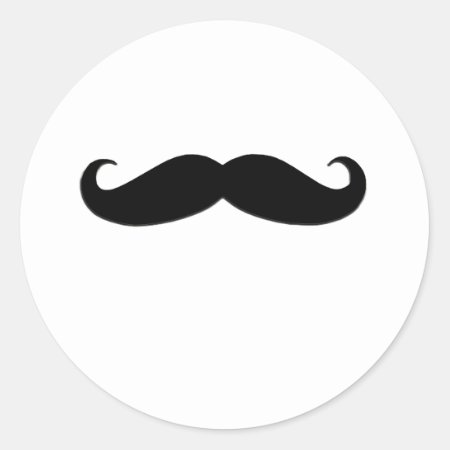 Black Mustache Or Black Moustache For Fun Gifts Classic Round Sticker