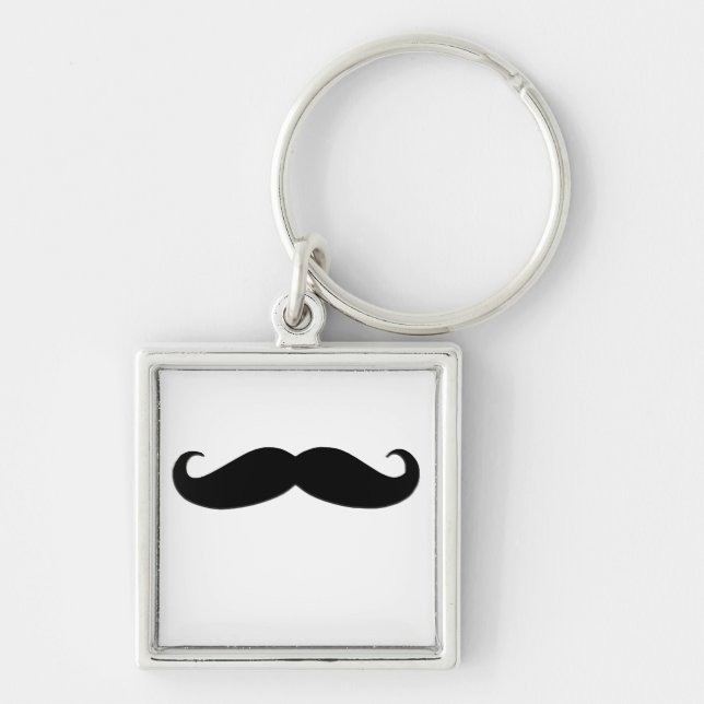 Black Mustache or Black Moustache for Fun Gifts Keychain (Front)