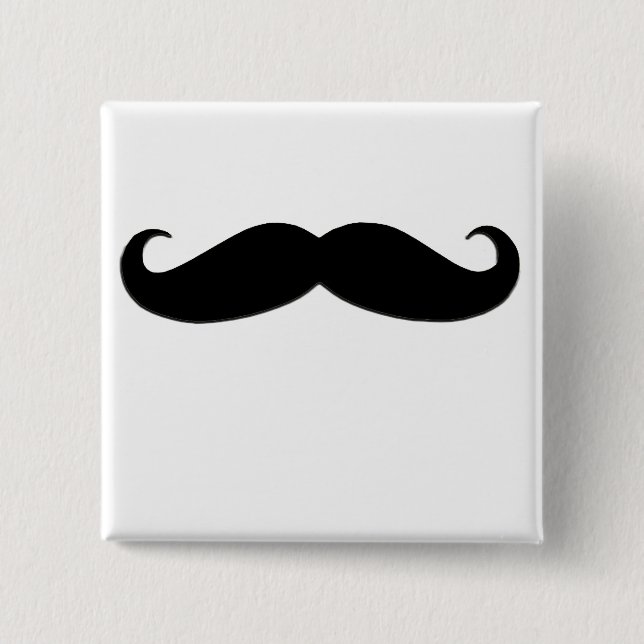 Black Mustache or Black Moustache for Fun Gifts Pinback Button (Front)