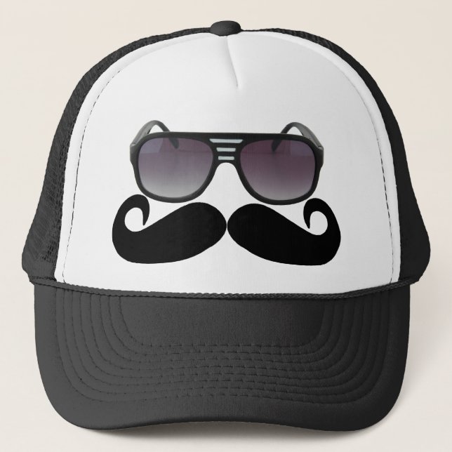 Black Mustache or Black Moustache for Fun Gifts Tr Trucker Hat (Front)