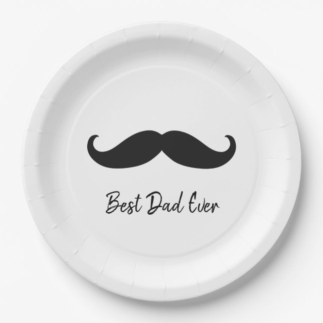 Black Mustache Paper Plates (Front)
