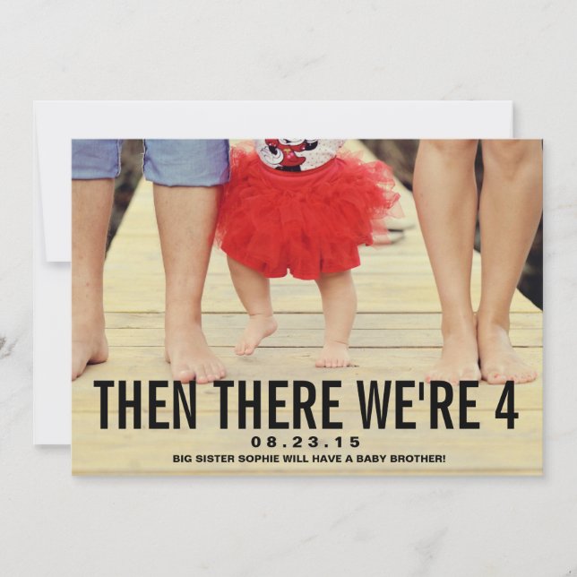 Black Mustache | Photo Pregnancy Announcement (Front)