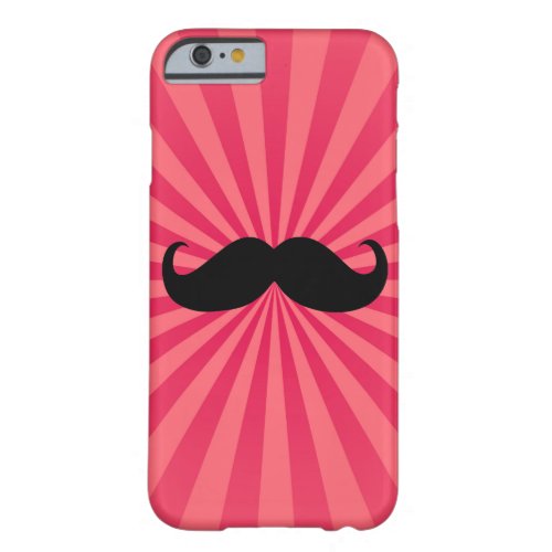 Black Mustache Pink Sun Rays Background Barely There iPhone 6 Case