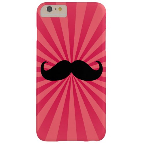 Black Mustache Pink Sun Rays Background Barely There iPhone 6 Plus Case