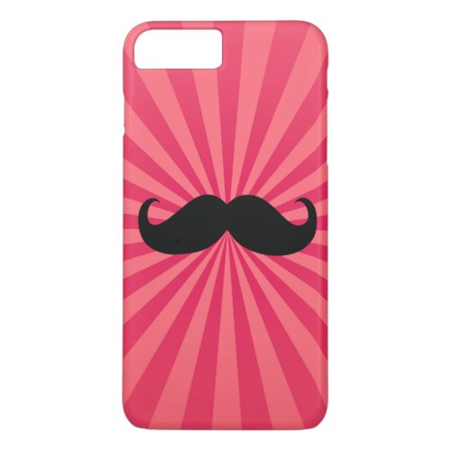 Black Mustache Pink Sun Rays Background iPhone 8 Plus7 Plus Case