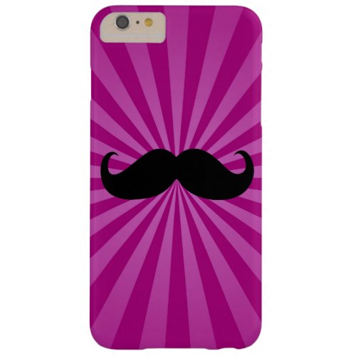 Black Mustache Purple Sun Rays Background Barely There iPhone 6 Plus Case