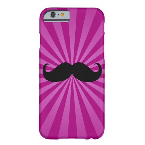 Black Mustache Purple Sun Rays Background Barely There iPhone 6 Case