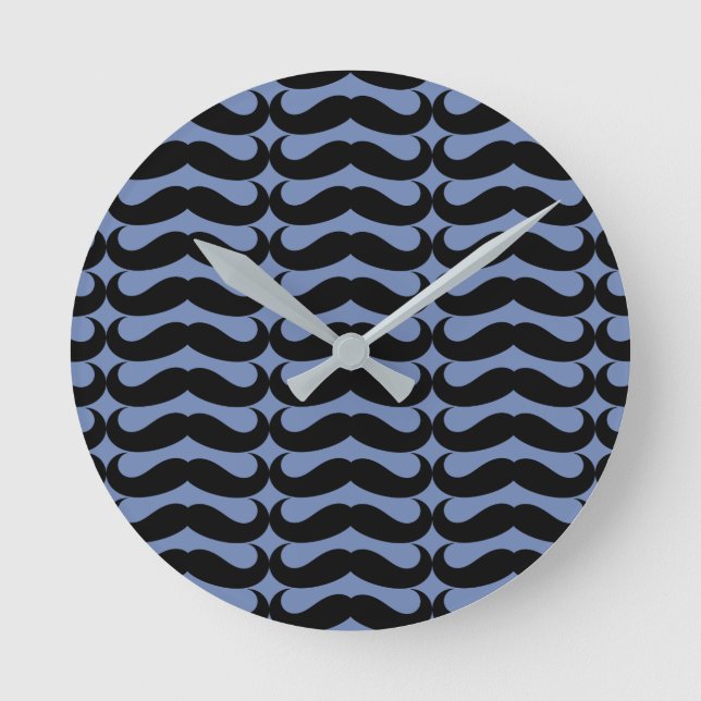 Black Mustache Round Clock (Front)