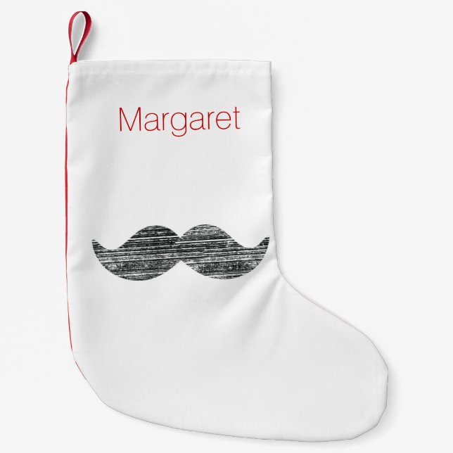 Black Mustache Small Christmas Stocking (Front)