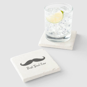 Black Mustache Stone Coaster