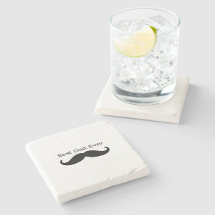 Black Mustache Stone Coaster