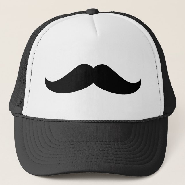 Black Mustache Trucker Hat (Front)