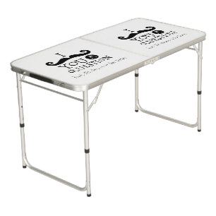 Black Mustache You A Question Humor Beer Pong Table
