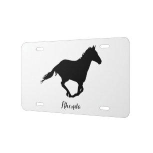 Black Mustang for Her License Plate