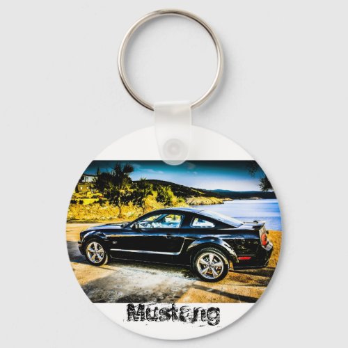 Black Mustang GT Keychain