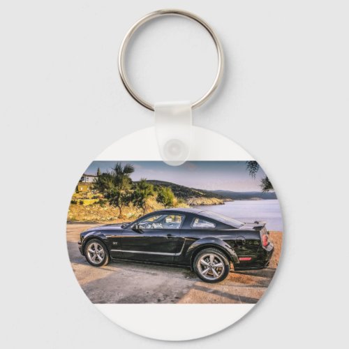 Black Mustang GT Keychain