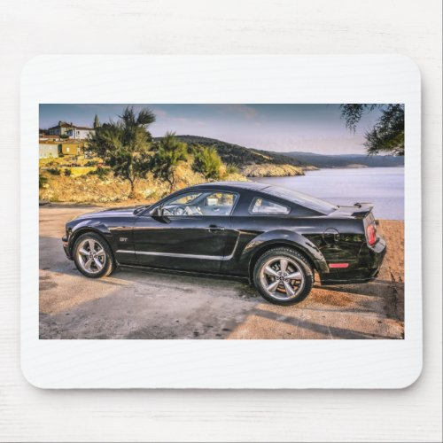 Black Mustang GT Mouse Pad