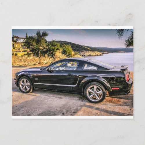 Black Mustang GT Postcard