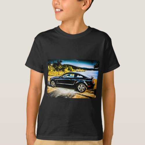 Black Mustang GT T_Shirt