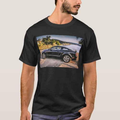 Black Mustang GT T_Shirt