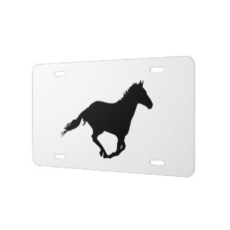 Black Mustang License Plate