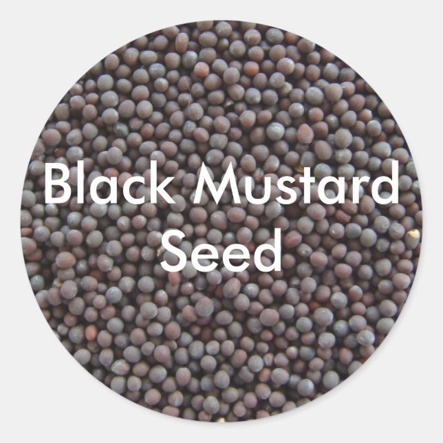 Black Mustard Classic Round Sticker (Front)