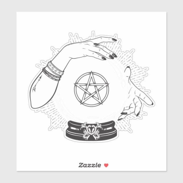 Black Mystic Fortune Teller Mystical Crystal Party Sticker (Sheet)