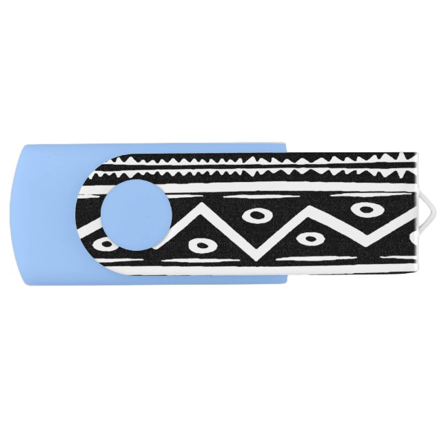 Black n White Aztec USB Flash Drive (Front)