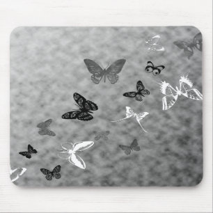Black n White Butterflies Mouse Pad
