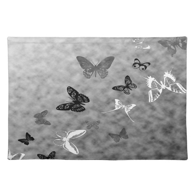 Black n White Butterflies Placemat (Front)