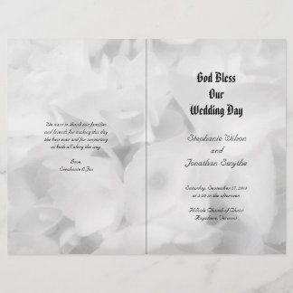 Black n White Catholic Ceremony Wedding Program