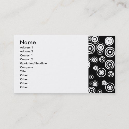 Black n White Circle Abstract. Business Card