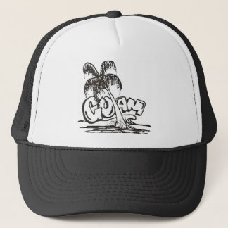 black n white guam trucker hat